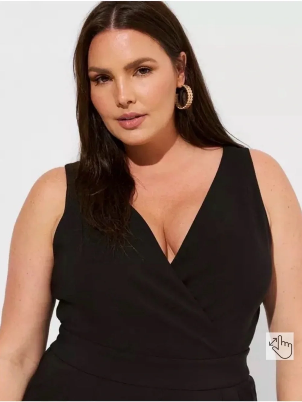 Torrid NWT Black Refined Crepe Surplice Sleeveless Jumpsuit